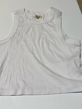 Madewell White Ribbed Tank Top
